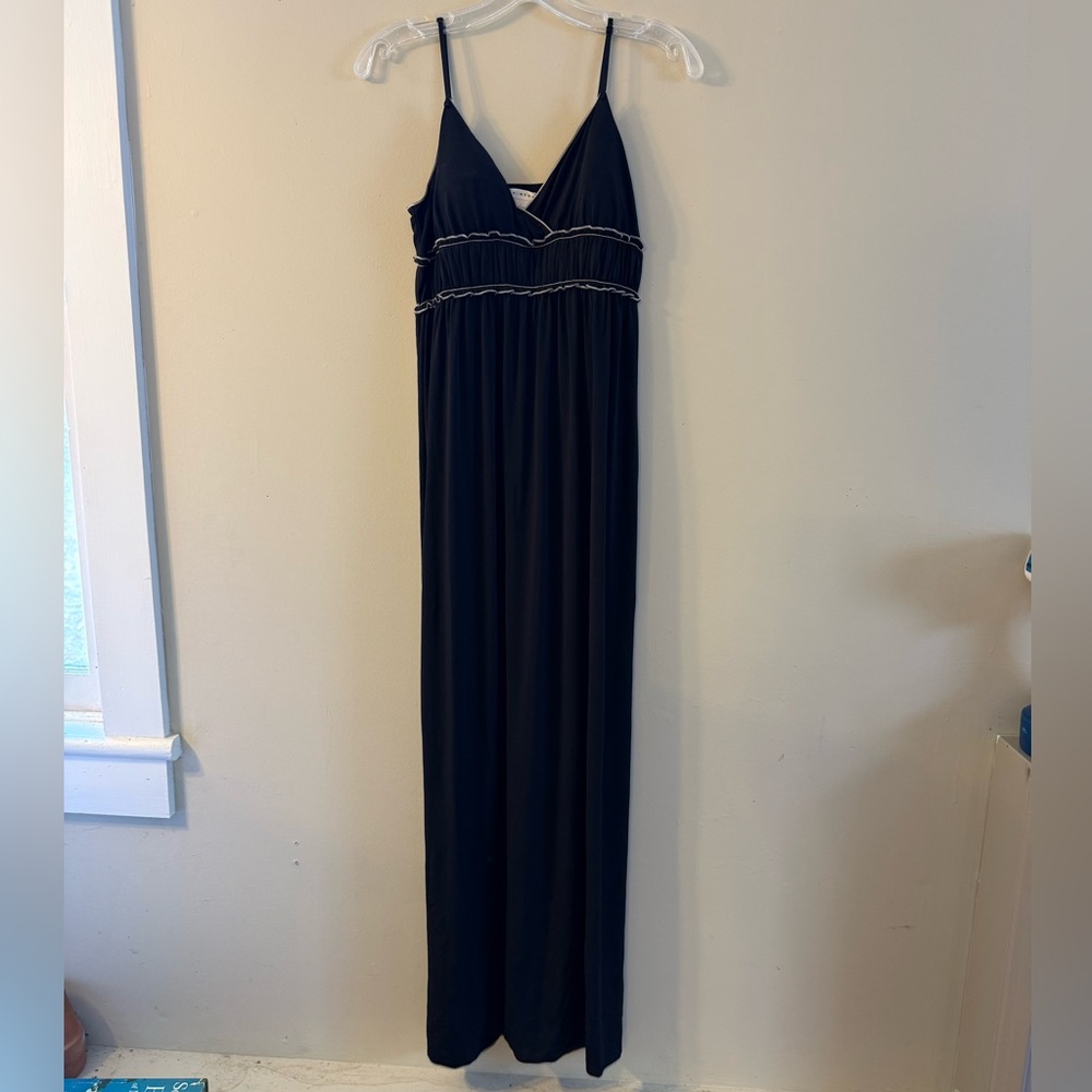 Max Studio Black Maxi Dress with White Trim